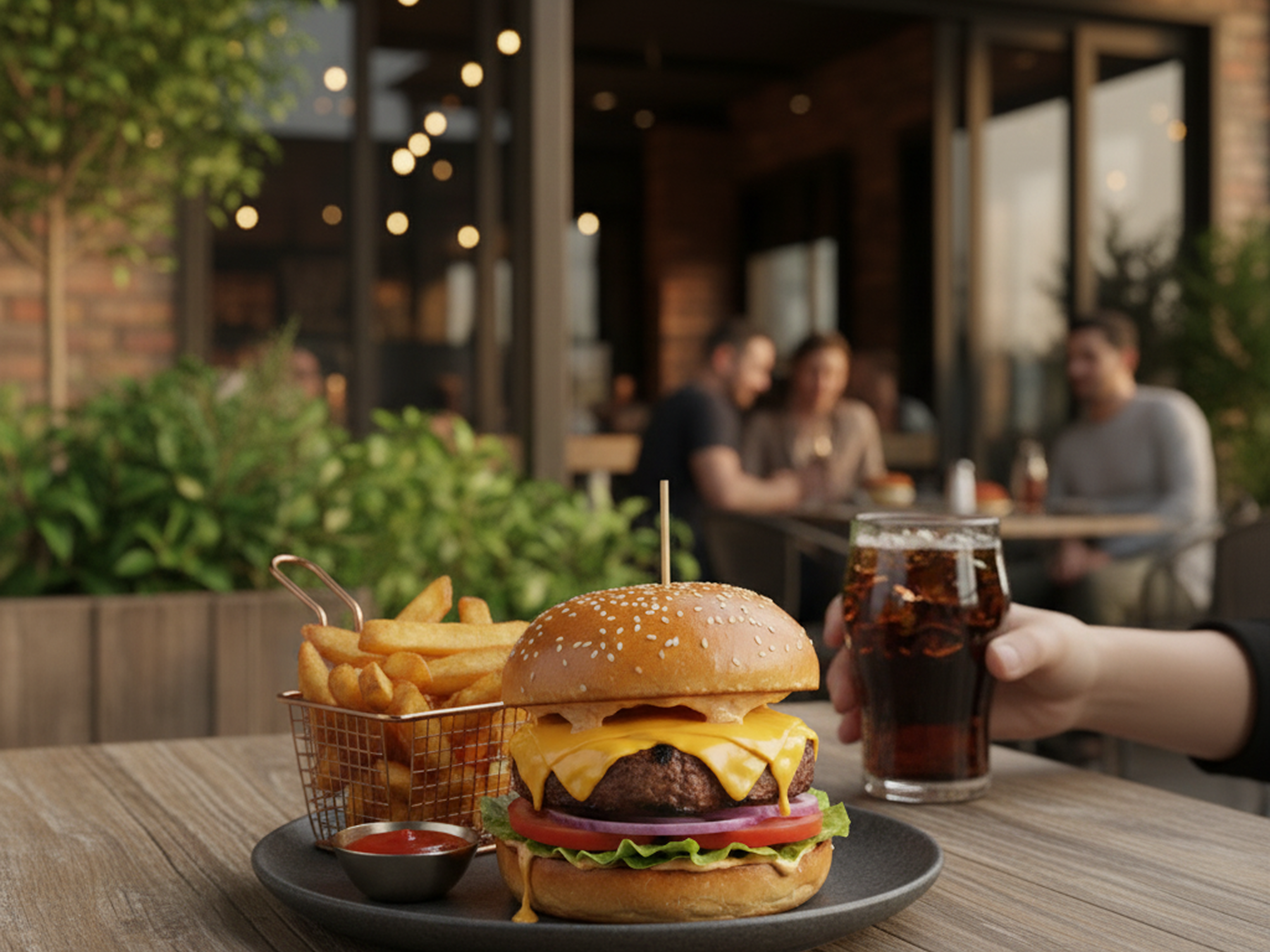 Another beautiful shot of the finished burger.