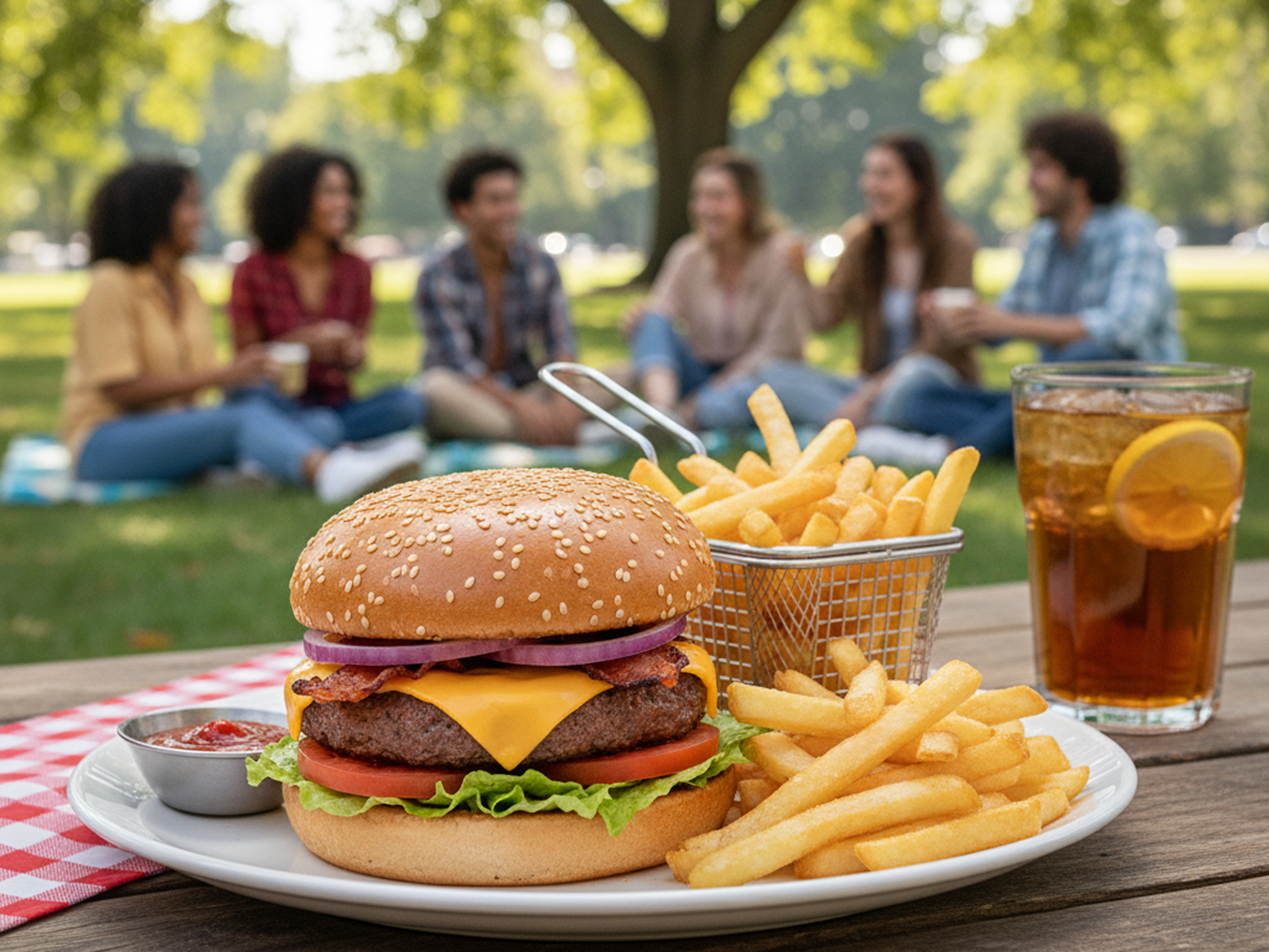 A hearty portion of the Belizean burger.